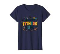 Citation de Motivation pour Faire du Fitness Une éducation Physique Amusante T-Shirt, Femme, Bleu Marine, M