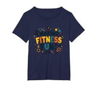 Citation de Motivation pour Faire du Fitness Une éducation Physique Amusante T-Shirt, Femme Grandes Tailles, Bleu Marine, 6X