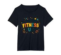 Citation de Motivation pour Faire du Fitness Une éducation Physique Amusante T-Shirt, Femme Grandes Tailles, Noir, 2X
