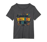 Citation de Motivation pour Faire du Fitness Une éducation Physique Amusante T-Shirt, Femme Grandes Tailles, Chiné Foncé, 1X