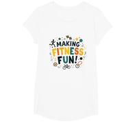 Citation de Motivation pour Faire du Fitness Une éducation Physique Amusante T-Shirt, Fille, Blanc, L