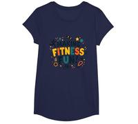 Citation de Motivation pour Faire du Fitness Une éducation Physique Amusante T-Shirt, Fille, Bleu Marine, L