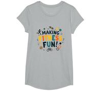 Citation de Motivation pour Faire du Fitness Une éducation Physique Amusante T-Shirt, Fille, Gris Chiné, XS