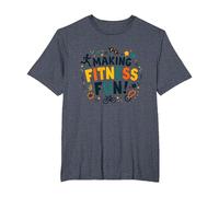 Citation de Motivation pour Faire du Fitness Une éducation Physique Amusante T-Shirt, Homme Grandes Tailles, Bleu Chiné, 6X Tall