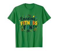 Citation de Motivation pour Faire du Fitness Une éducation Physique Amusante T-Shirt, Homme, Vert Kelly, XXL