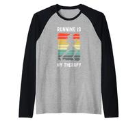 Citation de Motivation pour Femme coureuse est ma thérapie Manche Raglan