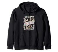 Citation de Motivation Seize The Day - Motif Typographie Vintage Sweat à Capuche