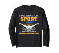 Citation de Natation Hard Sport Hold Your Breath Funny Manche Longue