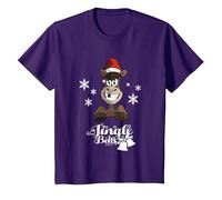Citation de Noël Jingle Bells Cheval drôle T-Shirt, Enfant, Violet, 10 Ans