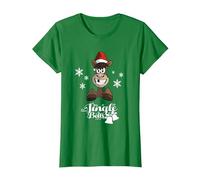Citation de Noël Jingle Bells Cheval drôle T-Shirt, Femme, Vert Kelly, M