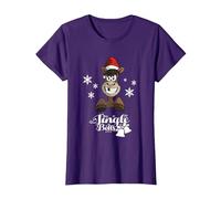 Citation de Noël Jingle Bells Cheval drôle T-Shirt, Femme, Violet, M