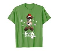 Citation de Noël Jingle Bells Cheval drôle T-Shirt, Homme, Herbe, L