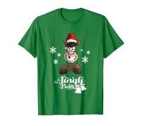 Citation de Noël Jingle Bells Cheval drôle T-Shirt, Homme, Vert Kelly, S