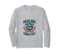 Citation de thérapeute de Massage des Mains et des Pieds fatigués. Manche Longue