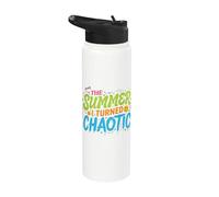 Citation d'été amusante de la génération Z The Summer I Turned Chaotic Stainless Steel Insulated Water Bottle