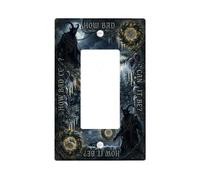 Citation d'hiver gothique Krampus pour interrupteur à bascule | Paysage de forêt d'hiver, couronnes de pin, stalactites, art fantastique sombre, accents saisonniers pour la maison