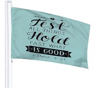 Citation Drapeau 0,9 x 1,5 m Mot Test Toutes les choses tiennent vite Ce qui est bon Drapeaux extérieurs Grandes bannières de bienvenue pour la maison, le jardin, la pelouse, vert
