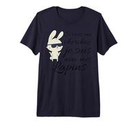 Citation drôle de Lapin, Je suis avec Mes Lapins T-Shirt Haut de Gamme