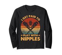 Citation drôle de Plombier Get Paid to Play with Nipple Manche Longue