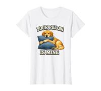 Citation drôle de propriétaire d'un Chien sur Le Partage d'espace Personnel T-Shirt Graphique avec Valeur, Femme, Blanc, S