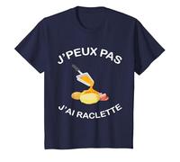 Citation drôle J'peux Pas J'Ai raclette Humour Raclette T-Shirt, Enfant, Bleu Marine, 6 Ans
