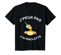 Citation drôle J'peux Pas J'Ai raclette Humour Raclette T-Shirt, Enfant, Noir, 6 Ans