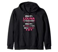 Citation drôle louna Toujours Raison Humour prénom louna Sweat à Capuche