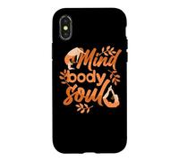 Citation du Bien-être de l'instructeur de méditation et de Yoga de l'esprit, du Corps, de l'âme Coque pour iPhone X/XS