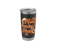 Citation du bien-être de l'instructeur de méditation et de yoga de l'esprit, du corps, de l'âme Gobelet isotherme en acier inoxydable double paroi