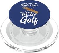 Citation du Golfeur Professionnel « I Just Want to Smoke Cigars and Play Golf » PopSockets PopGrip pour MagSafe