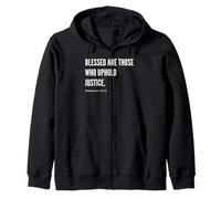 Citation du verset de la Bible Blessed Are Those Who Uphold Justice Sweat à Capuche