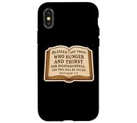 Citation du Verset de la Bible chrétienne Matthieu 5:6 Jésus-Christ Faith Coque pour iPhone X/XS