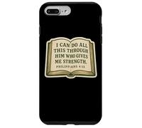 Citation du Verset de la Bible chrétienne Philippiens 4:13 Jésus-Christ Coque pour iPhone 7 Plus/8 Plus