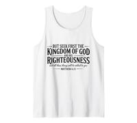 Citation du Verset de la Bible chrétienne Seek First The Kingdom of God Débardeur