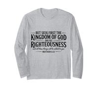 Citation du Verset de la Bible chrétienne Seek First The Kingdom of God Manche Longue