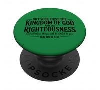 Citation du Verset de la Bible chrétienne Seek First The Kingdom of God PopSockets PopGrip Adhésif
