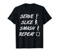 Citation d'un entraîneur de Tennis Serve Slice Smash Repeat T-Shirt Graphique avec Valeur