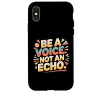 Citation encourageante Be A Voice Not an Echo dans Un Style rétro Coque pour iPhone X/XS