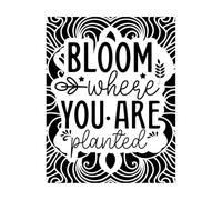 Citation : « Fleuris là où tu es planté » Stickers gravés 64x82.2cm Peinture murale artistique Noir