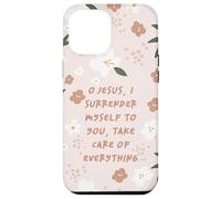 Citation Florale catholique de Jésus, Foi, Abandon, esthétique Coque pour iPhone 12 Pro Max