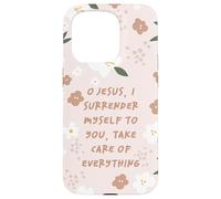 Citation Florale catholique de Jésus, Foi, Abandon, esthétique Coque pour iPhone 15 Pro