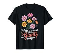 Citation Florale de Jésus chrétien « The Lord is Greater Than Giants » T-Shirt