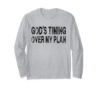 Citation « God's Timing Over My Plan Christian Faith » en Vieilli Manche Longue