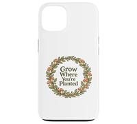 Citation Grow Where You're Planted Champignon Cottagecore Coque pour iPhone 13