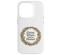 Citation Grow Where You're Planted Champignon Cottagecore Coque pour iPhone 14 Pro