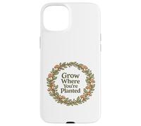 Citation Grow Where You're Planted Champignon Cottagecore Coque pour iPhone 15 Plus