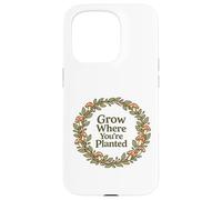 Citation Grow Where You're Planted Champignon Cottagecore Coque pour iPhone 15 Pro