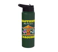 Citation « Happiest When I'm On A Carrousel » Stainless Steel Insulated Water Bottle