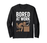 Citation humoristique « Bored at Work » - Humour - Style vintage Manche Longue