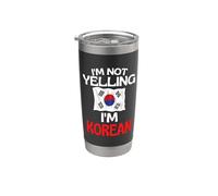 Citation humoristique coréenne « I'm Not Yelling I'm Korean » Gobelet isotherme en acier inoxydable double paroi